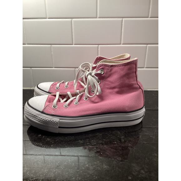Converse Ctas Chuck Taylor All Star Lift Platform High Top Sneakers Pink Size 9 - Picture 5 of 11
